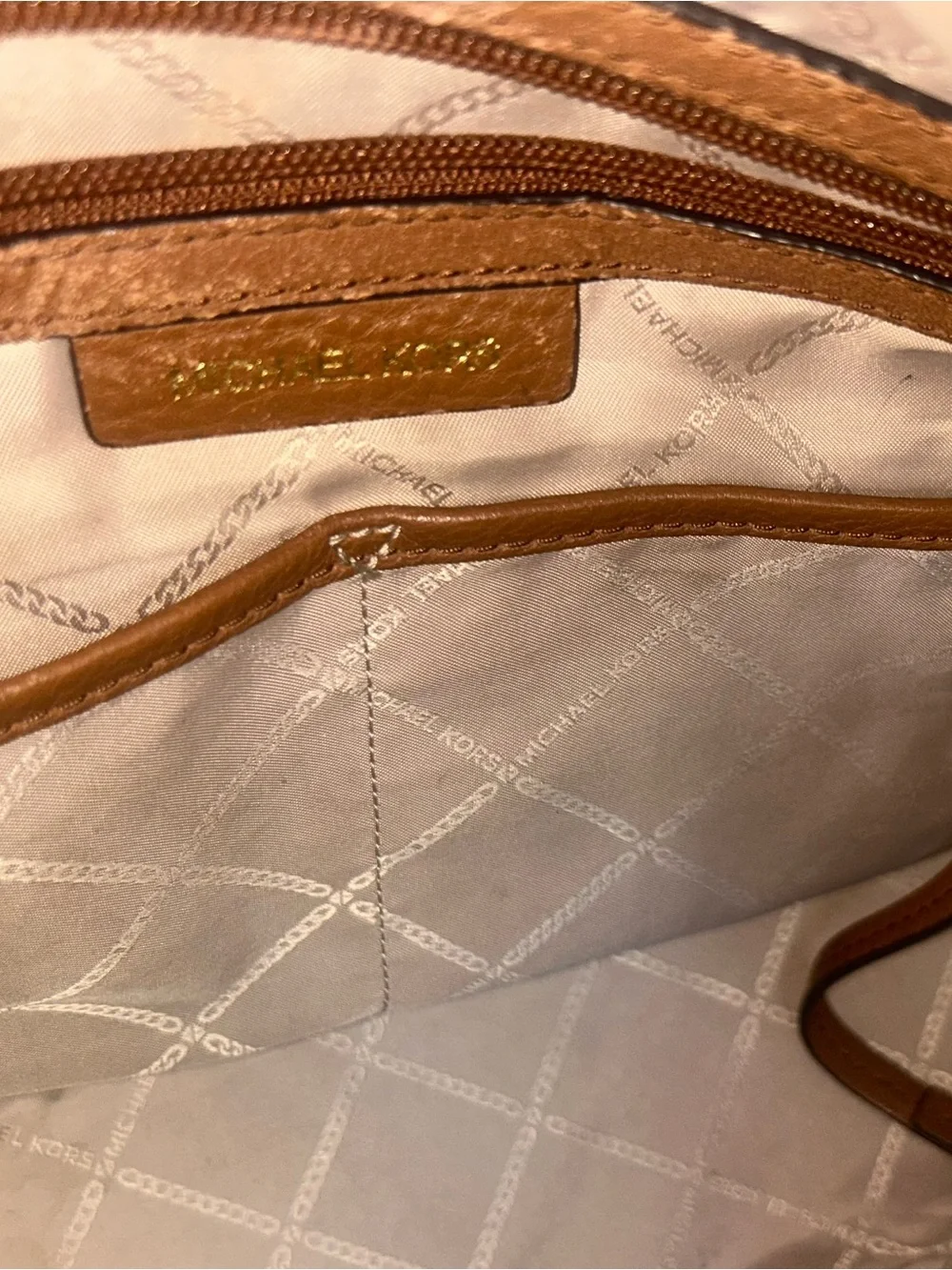 Michael Kors Tan Pebbled Leather Shoulder Tote